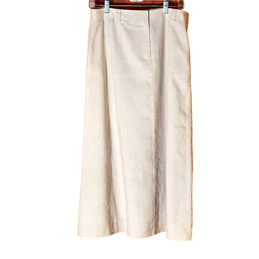 Liz Claiborne Tan Pure Linen Skirt. 12